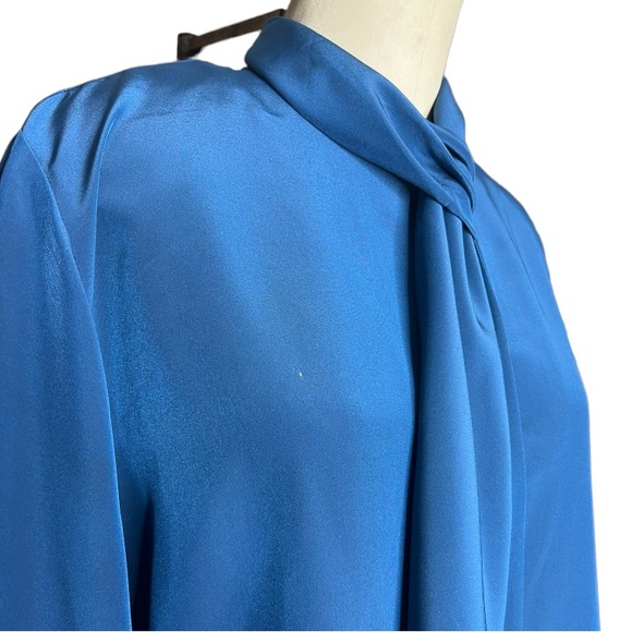 Vintage Pendleton Teal Silky Blouse size 14P - Picture 10 of 16